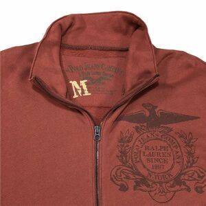 Ralph Lauren Polo Jeans Men's Medium‎ Full Zip Mock Sweater Red Eagle Crest RARE